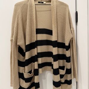 BDG Tan and Black Striped Cardigan